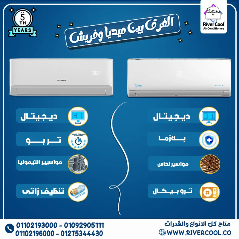 علشان عملاء كتير بتسألنا 🤔 إيه الفرق بين تكييف ميديا و تكييف فريش؟